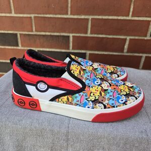 Ground UP Pokemon PIKACHU Slip-On Canvas Sneaker Shoes Unisex Youth Size 5 EUC